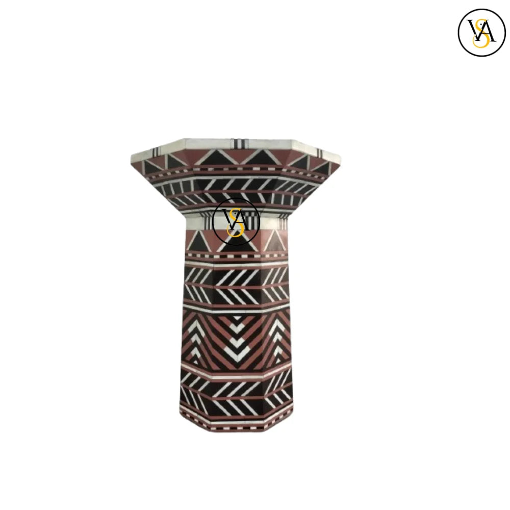 Bone Inlay Round Stool Unique Stool | Handmade Chair, Hand Carved Seat | Walnut Stool | Chair for Living Room| Bar Stool