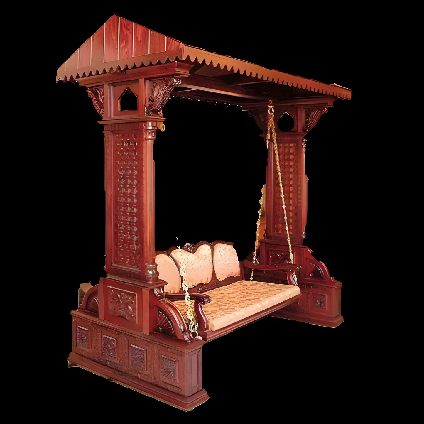 wooden swing for home outdoor | teak wood jhula