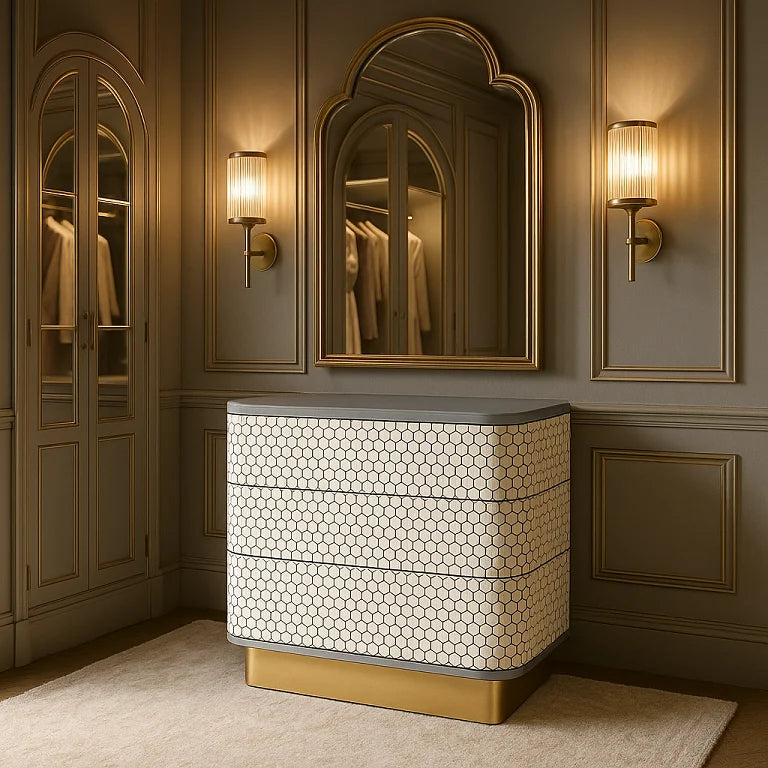 Bone Inlay 3 Drawers Dresser | Bone Inlay Dresser | Bone Inlay Cupboard
