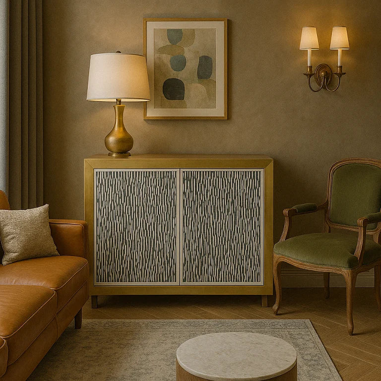 Bone inlay & Brass Cladding Cabinet