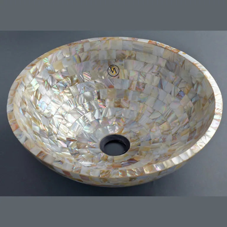 Golden Mother of Pearl Wash Basin | Luxury Wash Basin