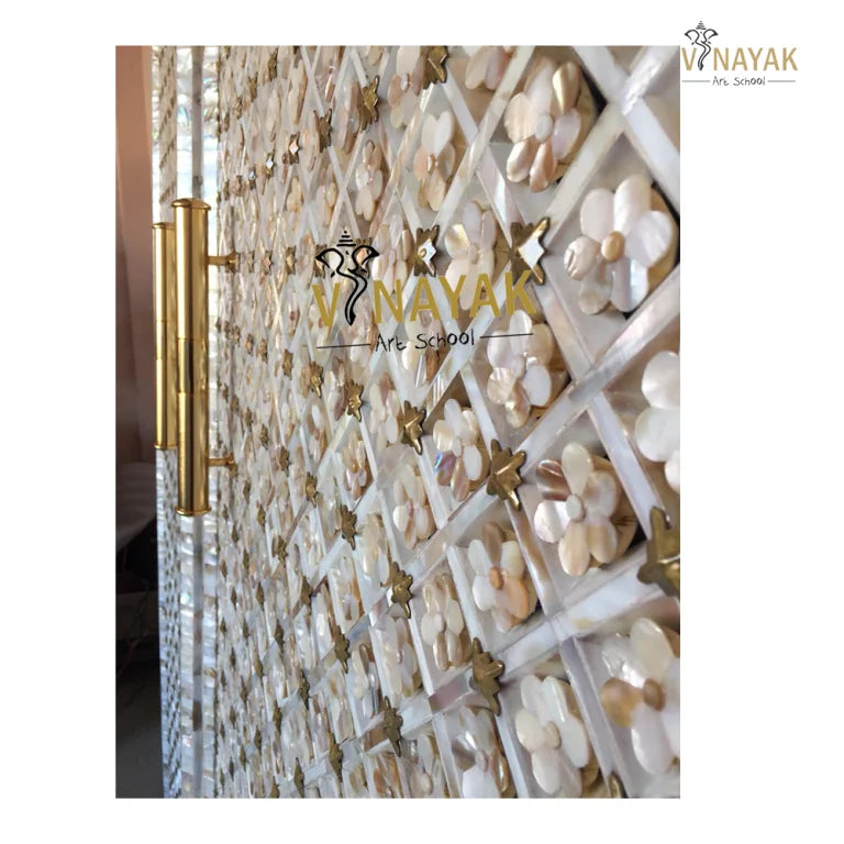 Mother Of Pearl Inlay Door | Handcrafted Door | Wooden Carving Door