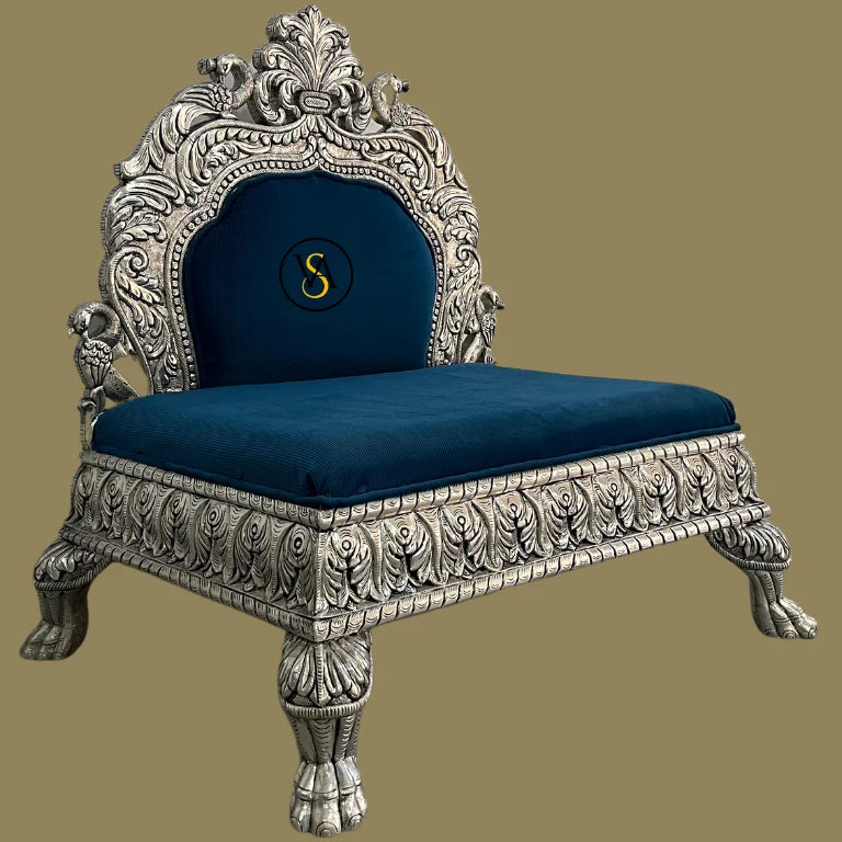 Pure Silver Pooja Chair | Singhasan | Traditional Sofa