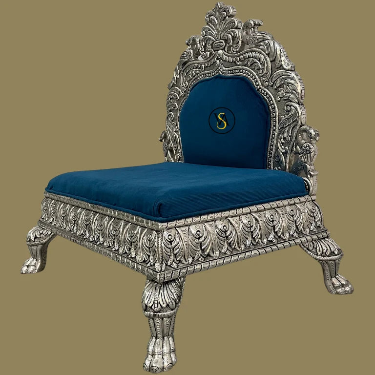 Pure Silver Pooja Chair | Singhasan | Traditional Sofa