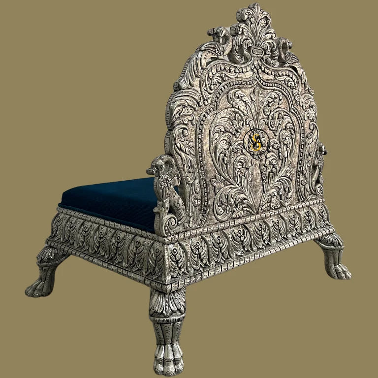 Pure Silver Pooja Chair | Singhasan | Traditional Sofa