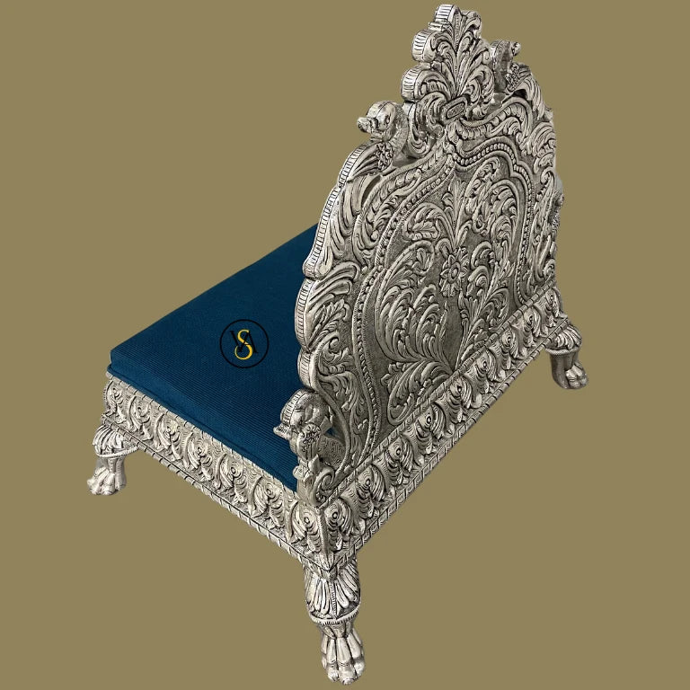 Pure Silver Pooja Chair | Singhasan | Traditional Sofa