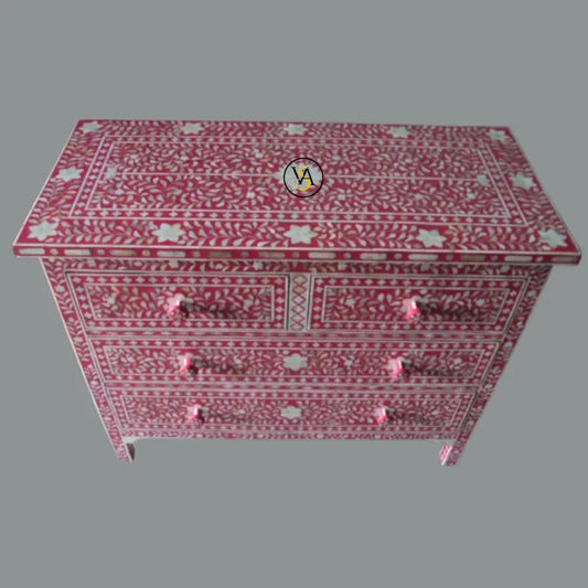 Top view of Beautiful Mother of Pearl Pink Chest of Drawers