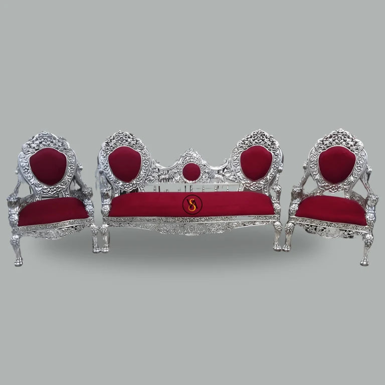White Metal / Silver Victoria Sofa Set