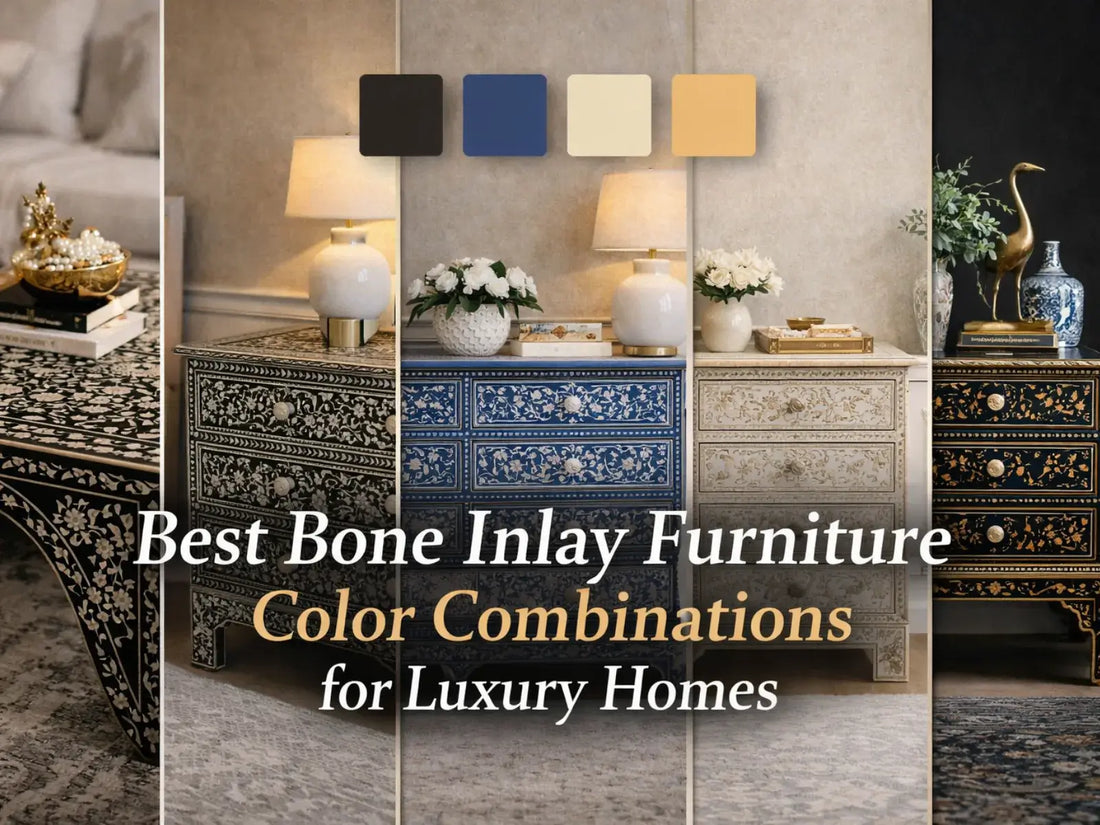 Handmade bone inlay furniture color combinations in modern luxury home