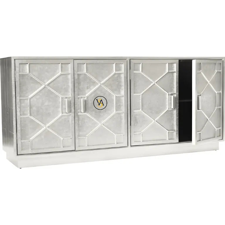 4 Door Dining Sideboard with silver detailing