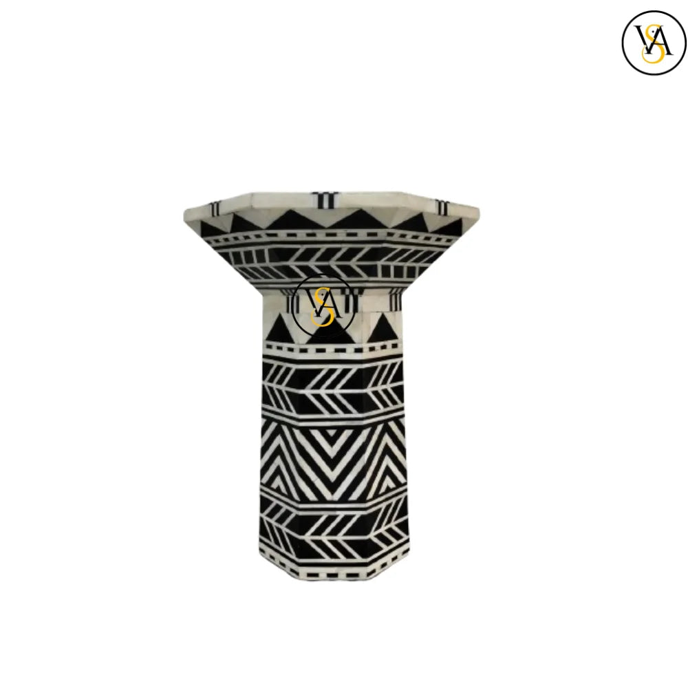 Bone Inlay Round Stool Unique Stool | Handmade Chair, Hand Carved Seat | Walnut Stool | Chair for Living Room| Bar Stool