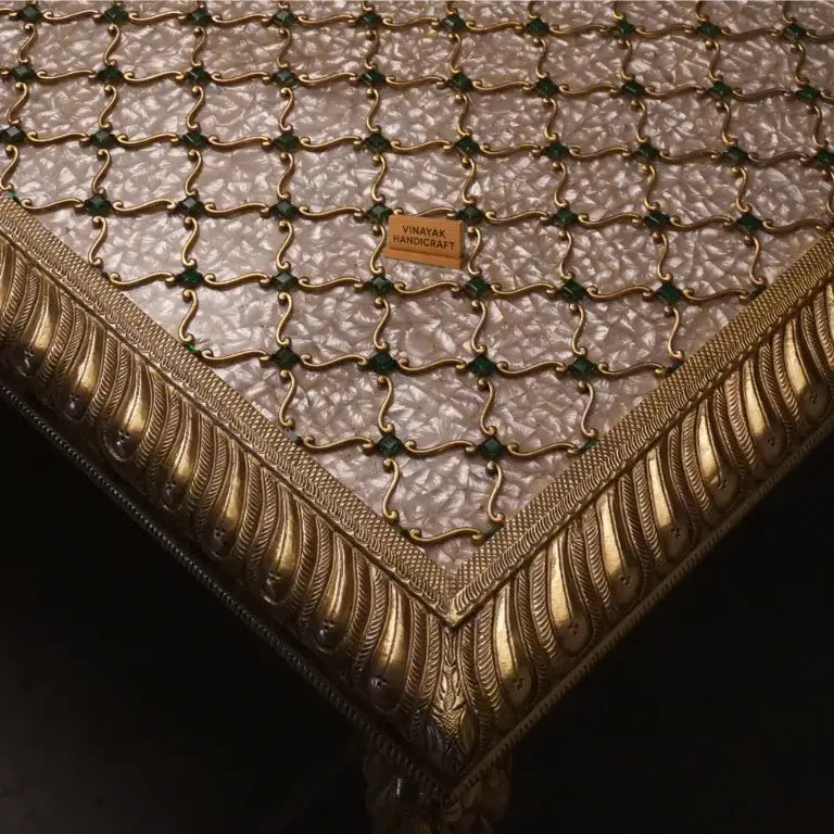 Handcrafted Maharaja’s Mother of Pearl Dining Set | Luxury Dining Table with Chairs