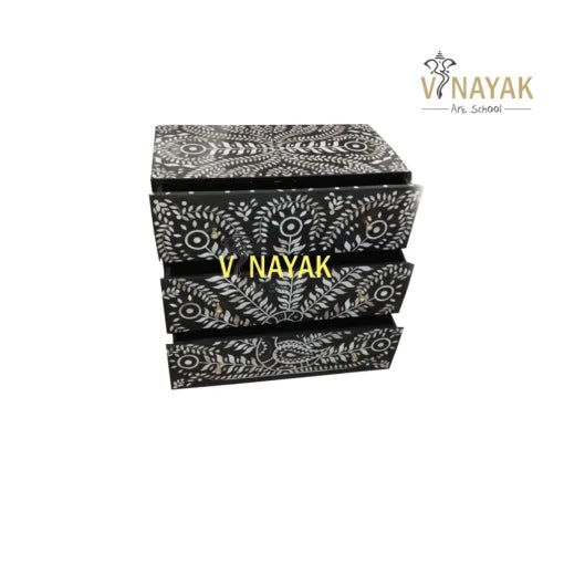 Mother of Pearl Inlay Sideboard Cabinet – Drawer Open View