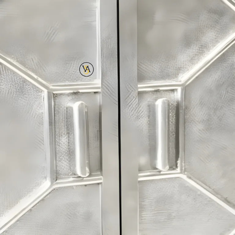 German Silver Buffet Table handcrafted design closeup view