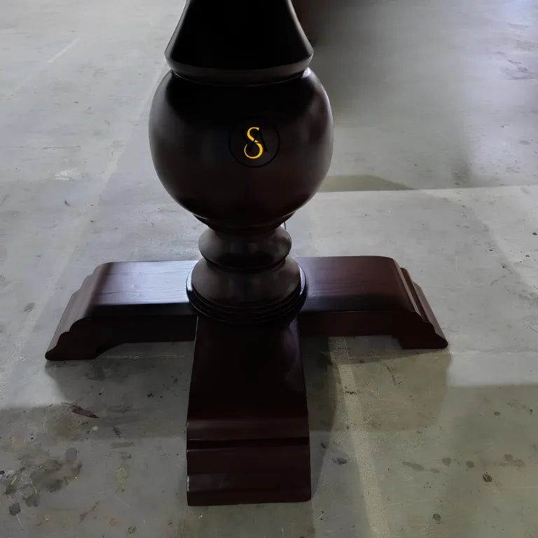 Stand of Luxurious Handmade Golden Mother of Pearl Dining Table with Susan 