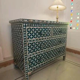 Mother of Pearl Green Chest of Drawers – Star Design handmade dresser