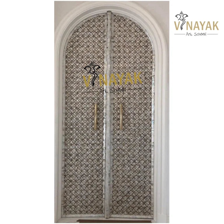 Mother Of Pearl Inlay Door | Handcrafted Door | Wooden Carving Door