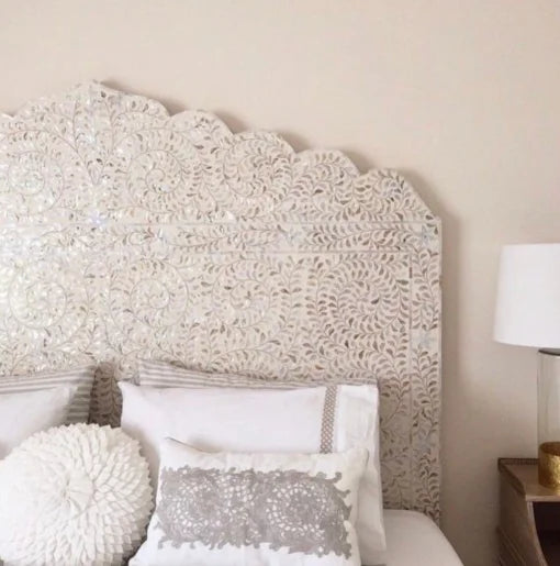 Elegant Scalloped Mother of Pearl Headboard - Premium Handcrafted Design