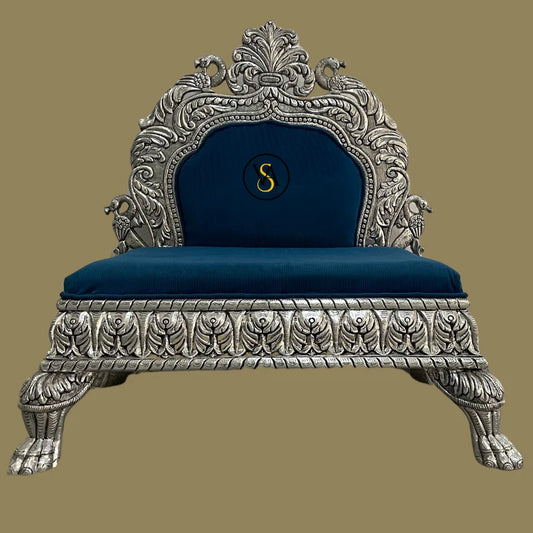Pure Silver Pooja Chair | Singhasan | Traditional Sofa