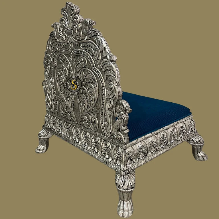 Pure Silver Pooja Chair | Singhasan | Traditional Sofa